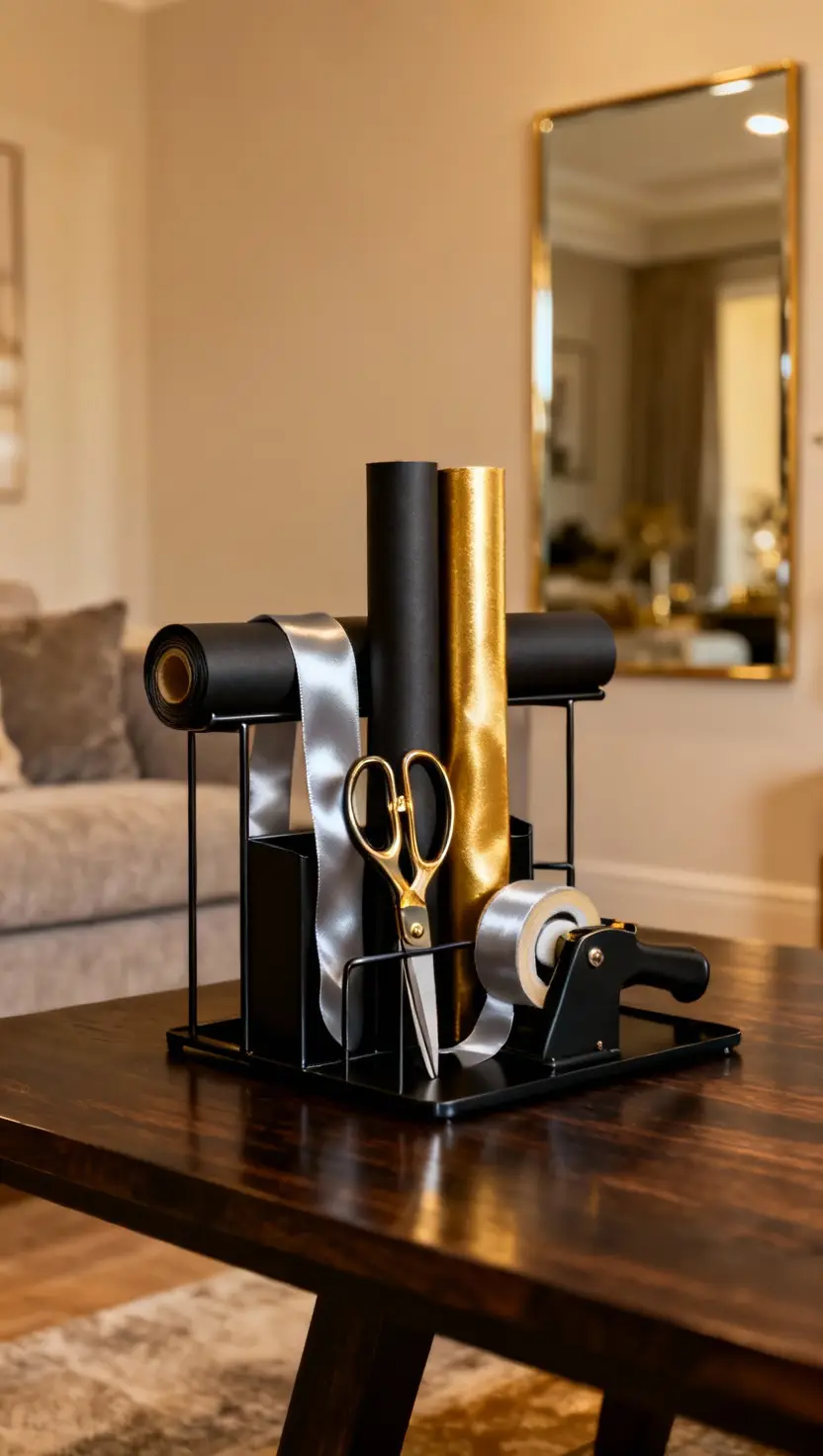 Black Metallic Gift Wrapping Station
