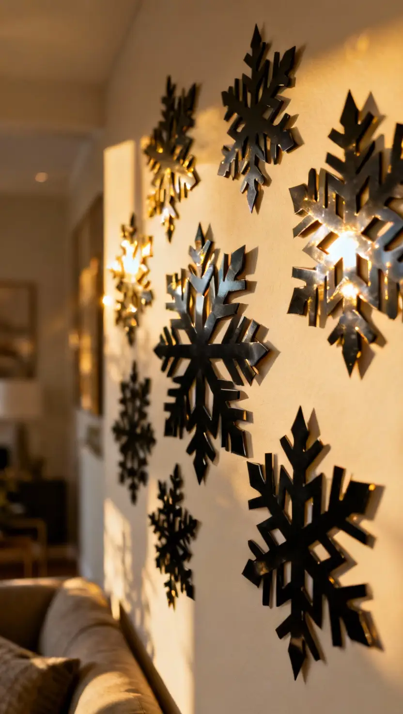 Black Metallic Snowflake Wall Decor