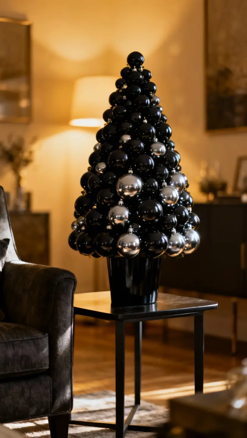 Black Ornament Topiary for Side Tables