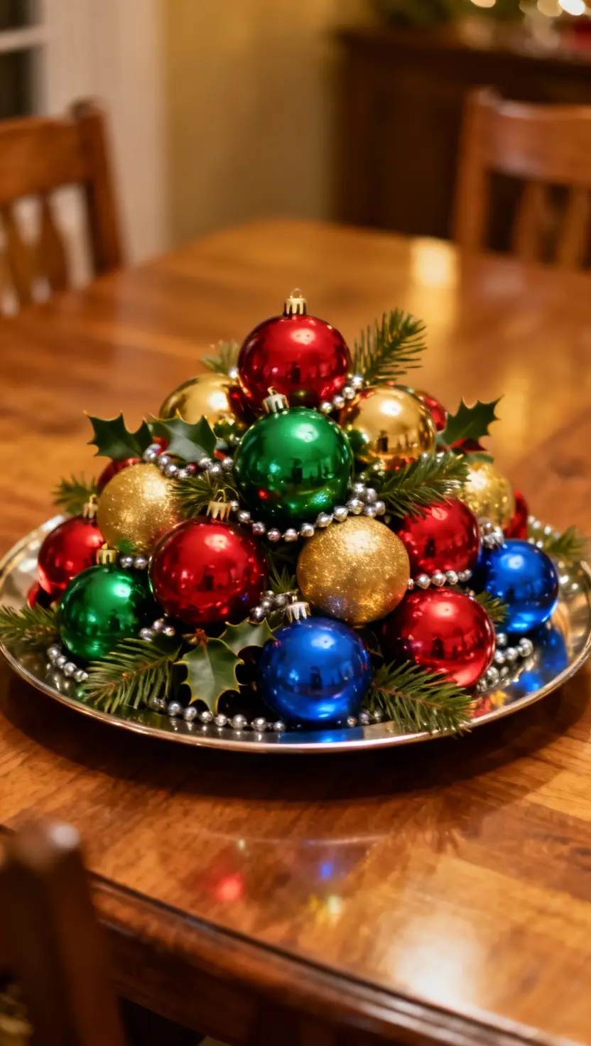 Christmas Ornament Platter Centerpiece
