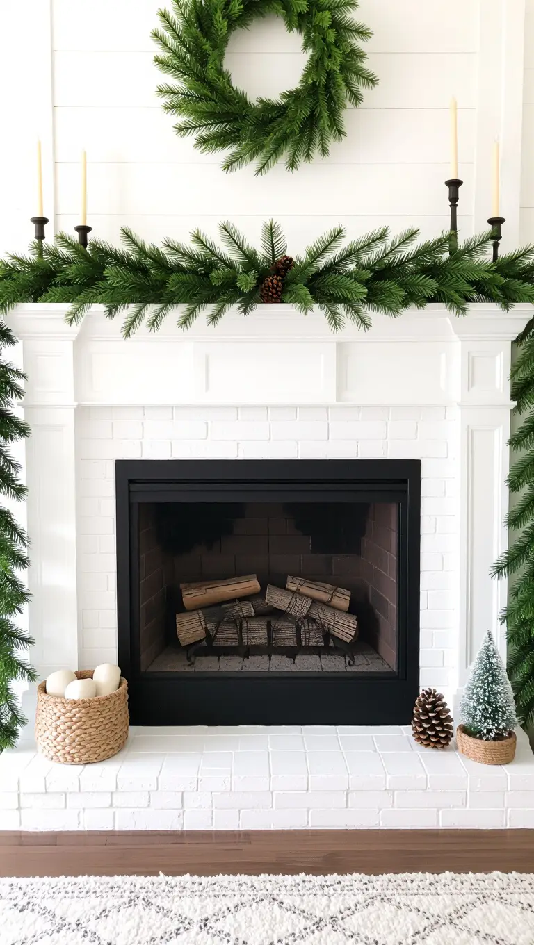 Double up Garland on the Mantel