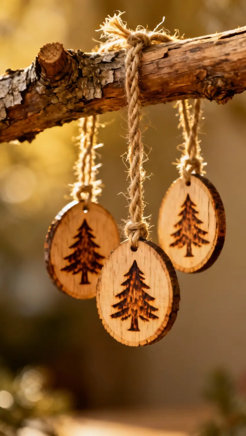 Faux Wood Burned Ornaments