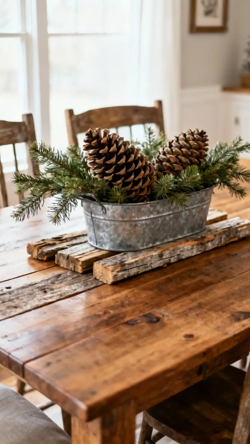 Galvanized Christmas Centerpiece