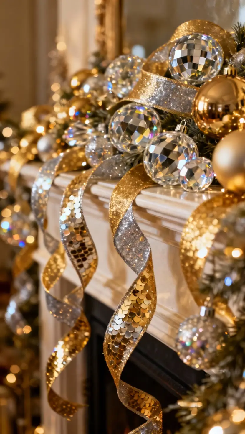 Glamorous Glitter and Sequin Mantel Accents