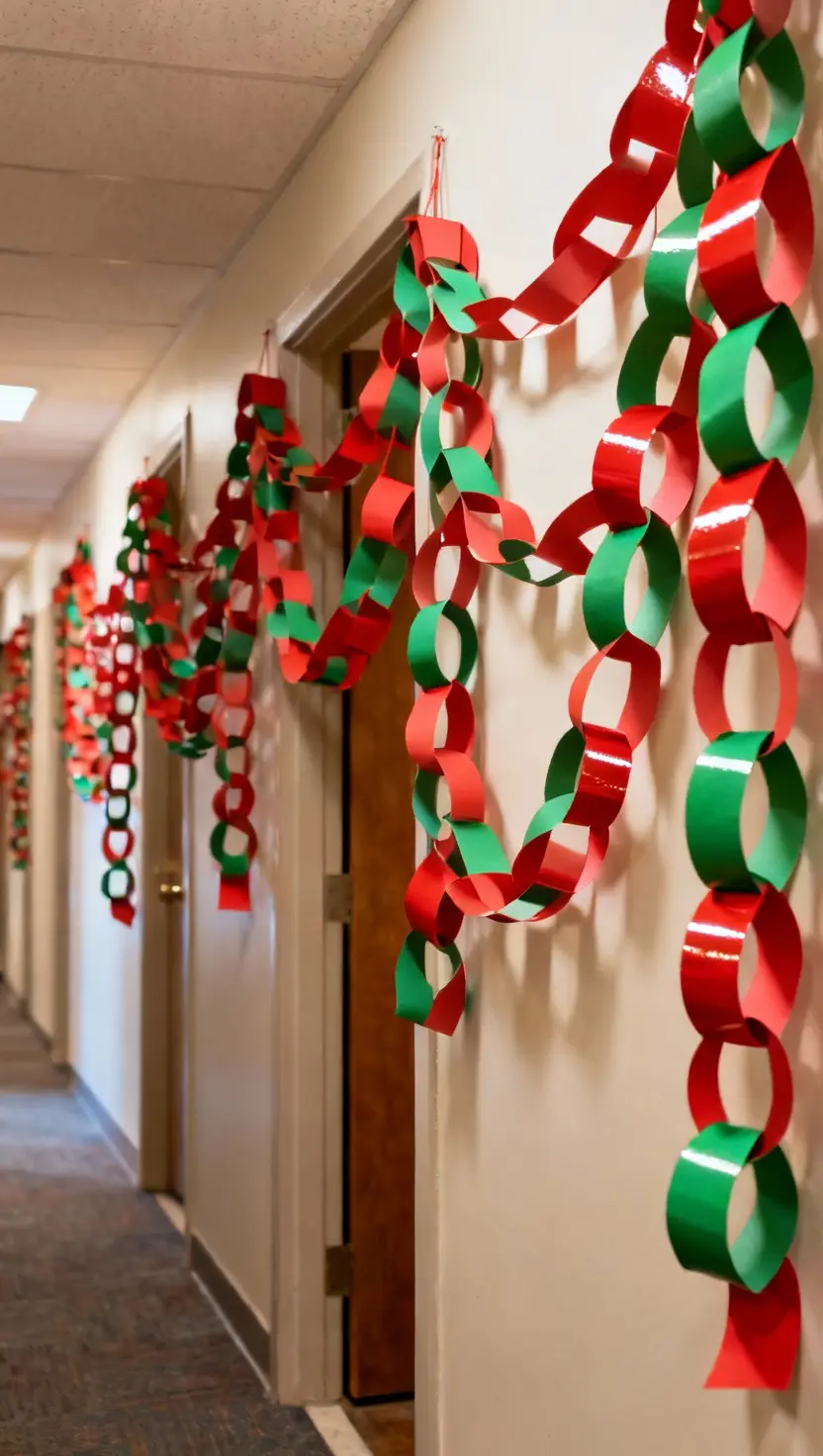 Hanging Paper Chains in Hallways
