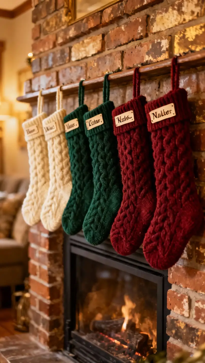 Hanging Stockings Above Fireplaces