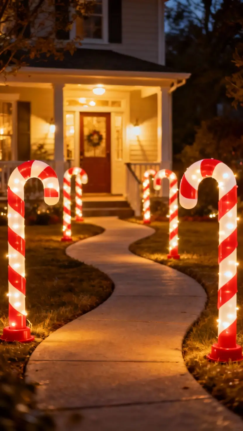 Install Candy Cane Lights