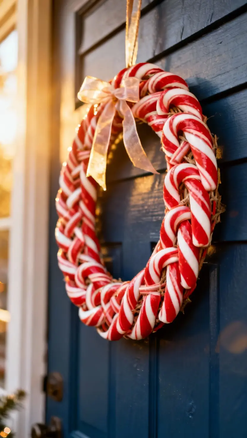 Make a Diy Candy Cane Wreath