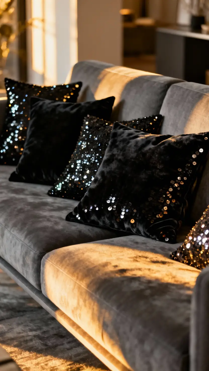 Midnight Black Pillow Covers for Seating