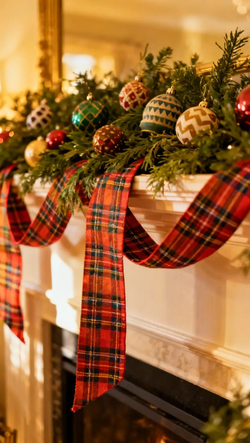 Plaid Patterned Ribbon and Fabric Accents