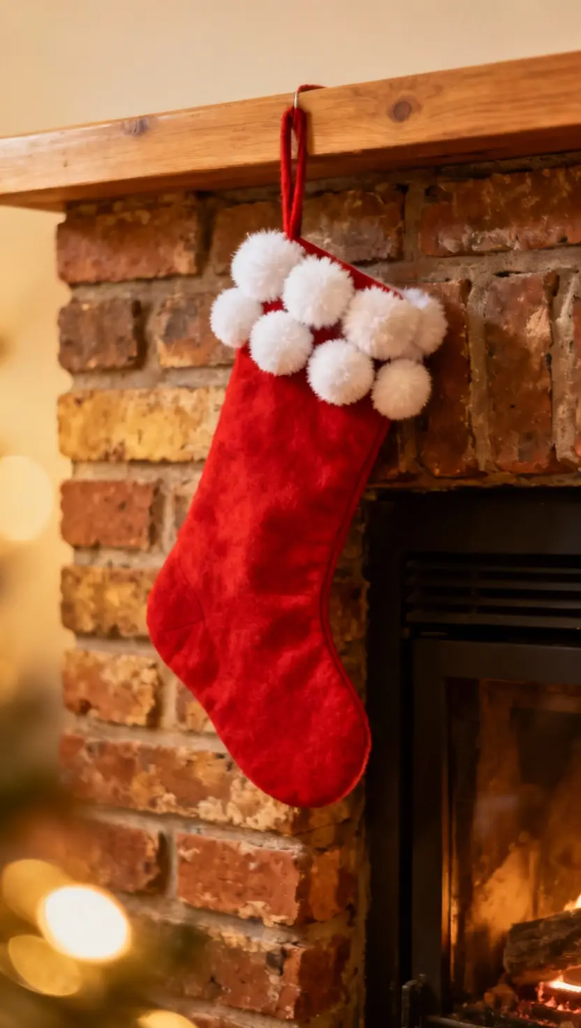 Pom Pom Dollar Store Stocking