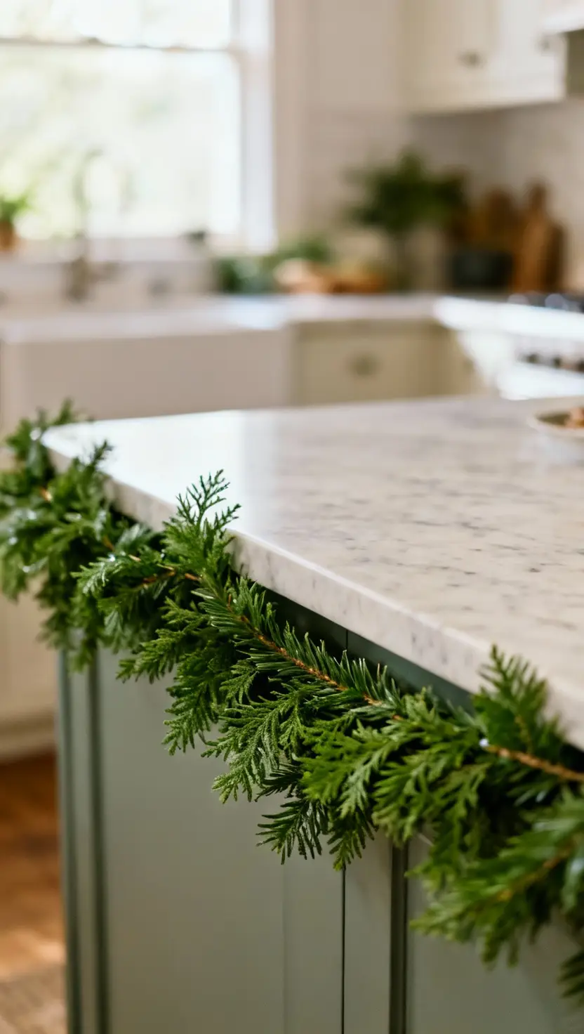 Simple Greenery Garlands Draped Along Edges