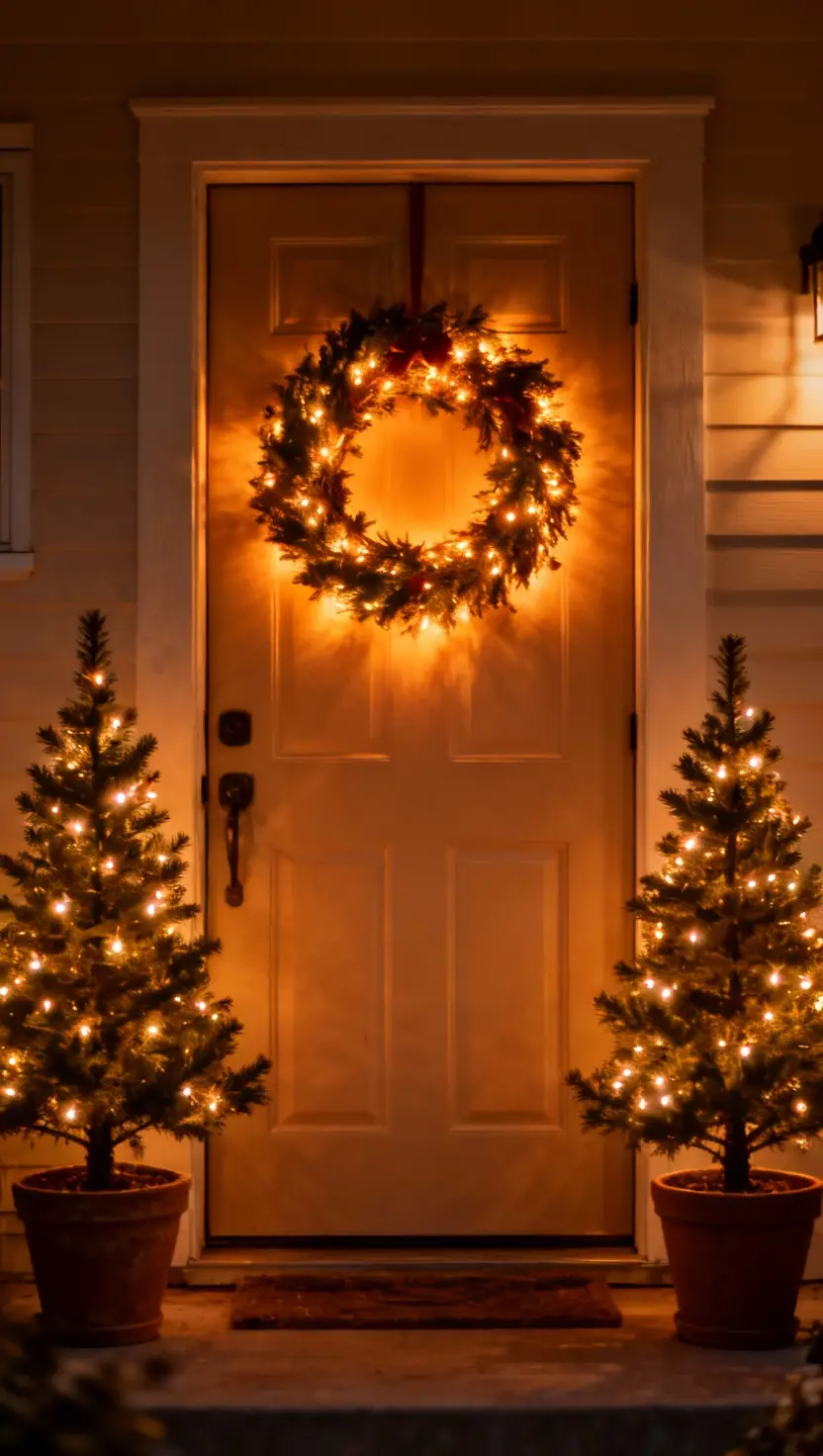 Warm Front Door Christmas Lights
