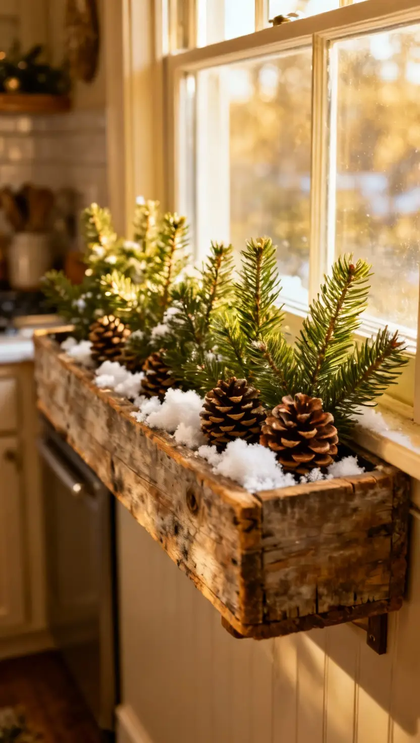 Window Box Displays With Evergreens