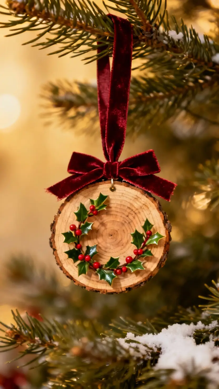 Wood Slice Wreath Ornament