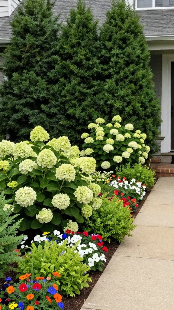 Layered Shrubs and Flower Beds