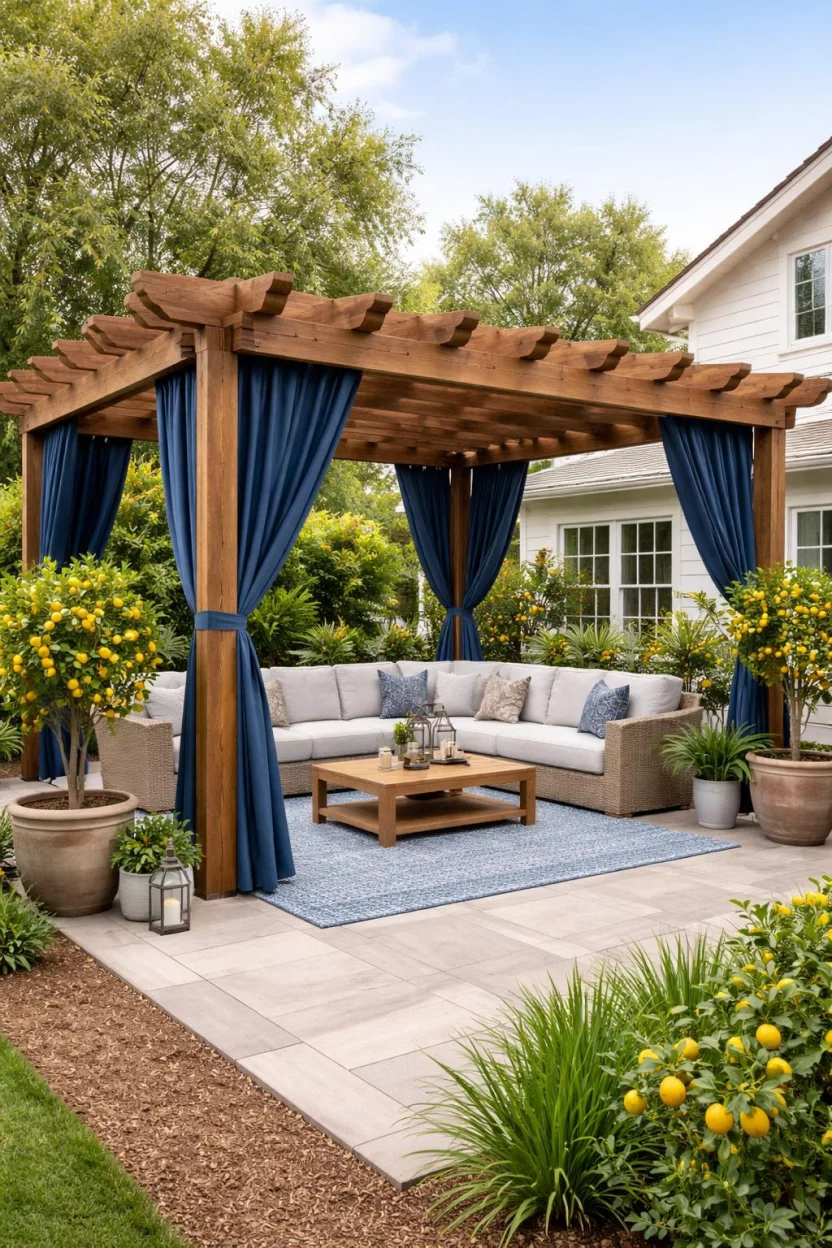 16 Pergola with Privacy Wall Ideas